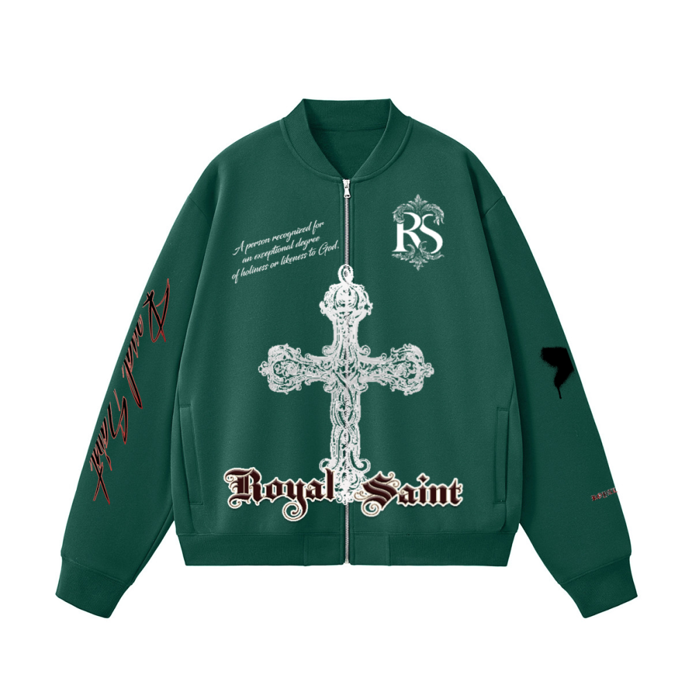 Unisex Heavyweight Fleece Zip-Up Baseball Jacket (360GSM)