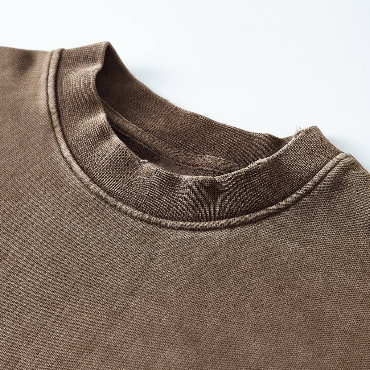 Washed Raw-Edge Cropped Crew Neck Sweatshirt（380GSM）