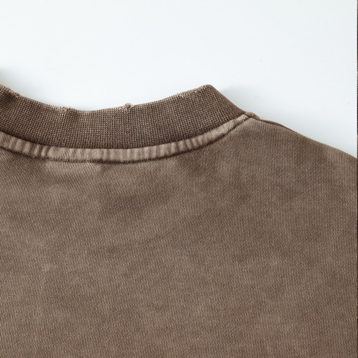 Washed Raw-Edge Cropped Crew Neck Sweatshirt（380GSM）