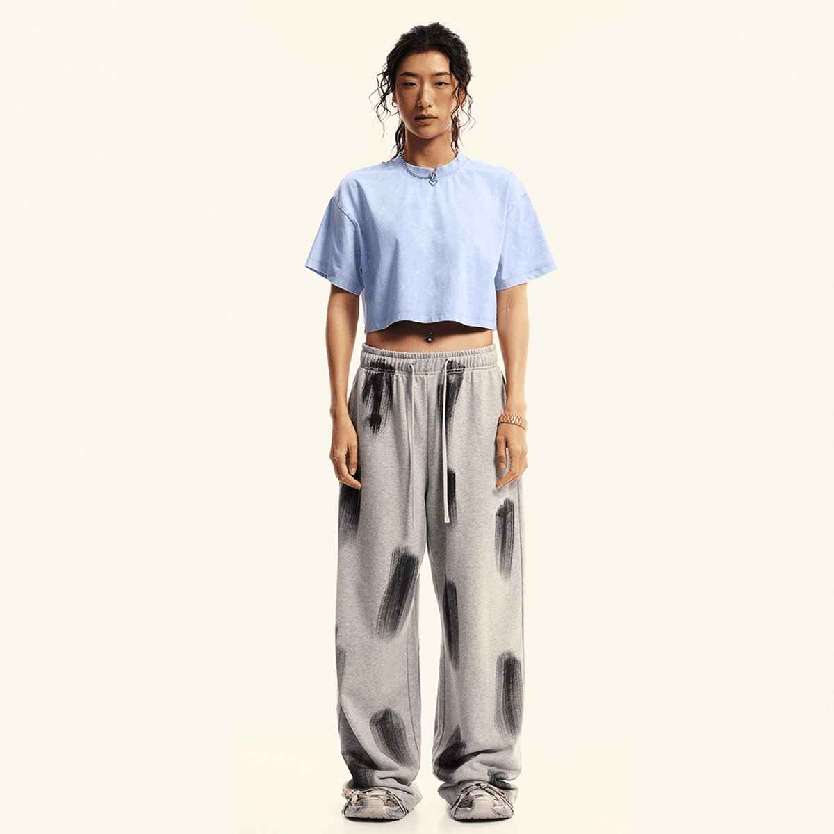 Heavyweight Washed Loose-Fit Cropped Crewneck T-Shirt (230GSM)