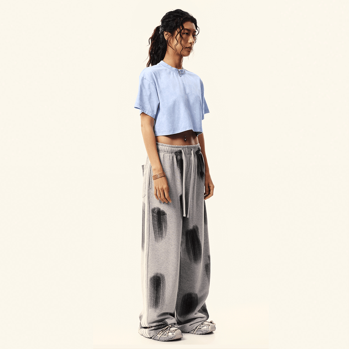 Heavyweight Washed Loose-Fit Cropped Crewneck T-Shirt (230GSM)