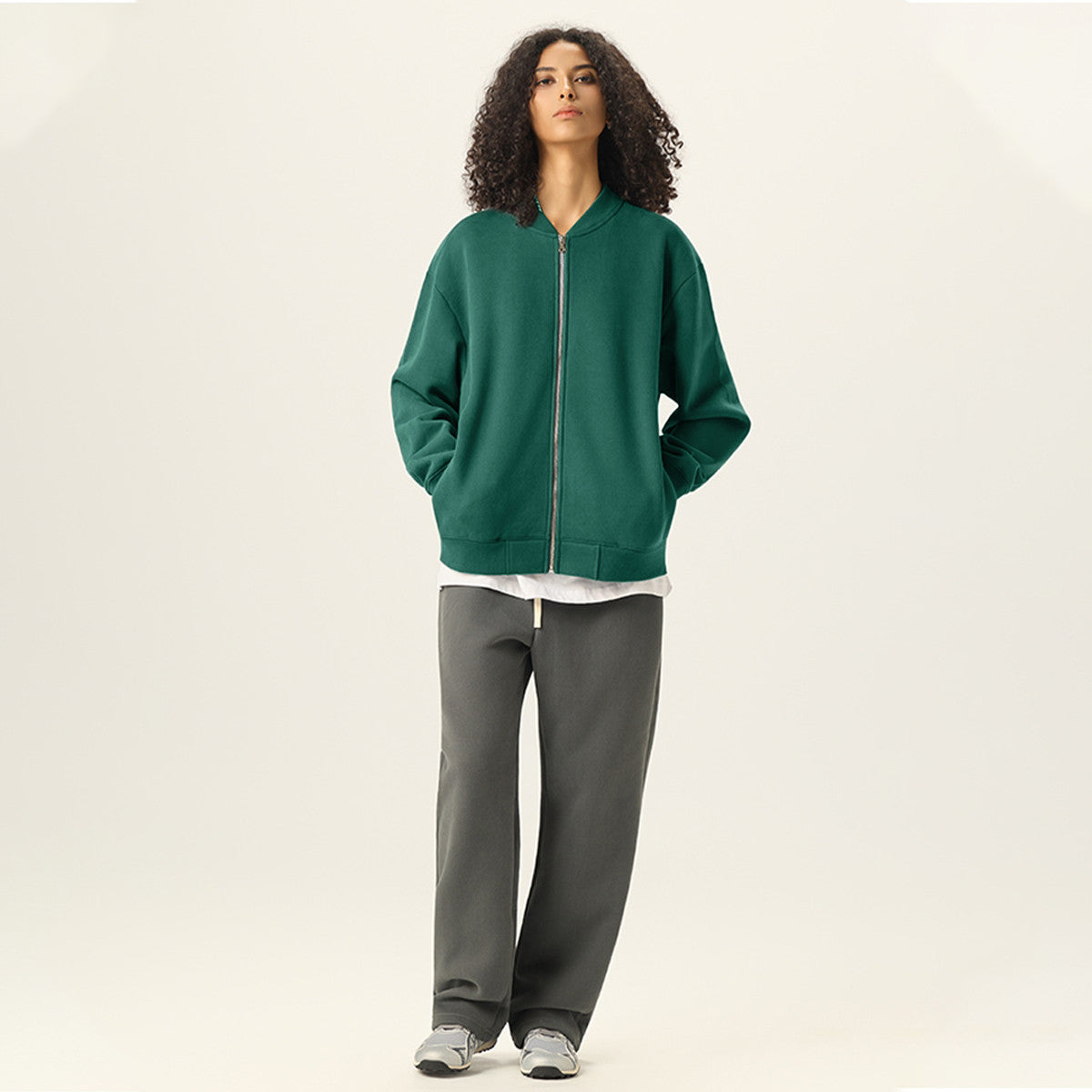 Unisex Fleece Zip-Up Baseball Jacket（360GSM）