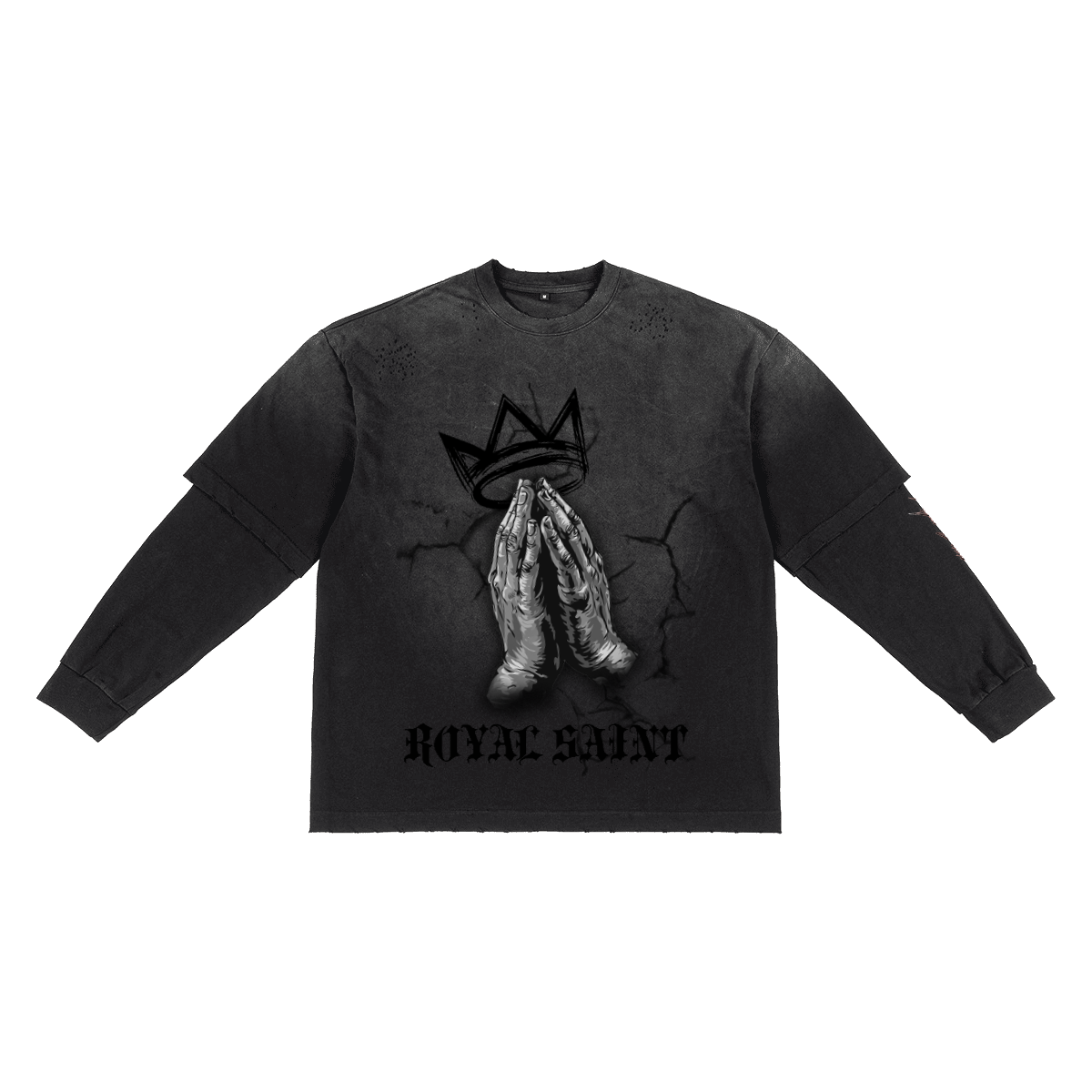Unisex Washed Vintage Double-gauze Long-sleeve T-shirt（280GSM）