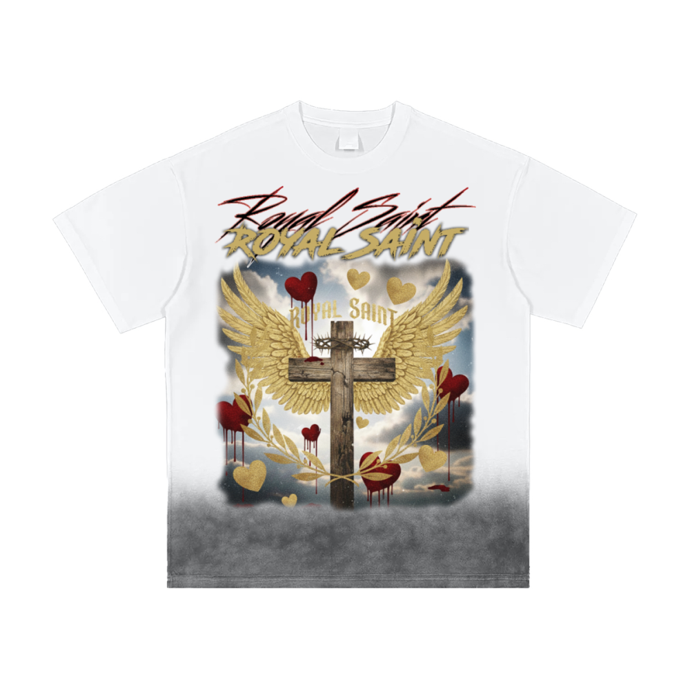 Bottom Sunfade Gradient Washed Vintage T-Shirt(250GSM)