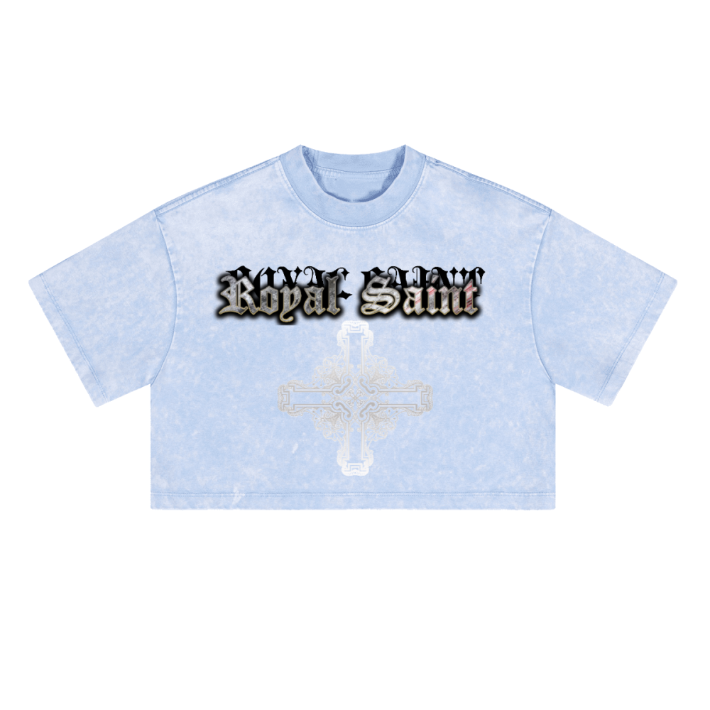 Washed Loose Fit Cropped Crewneck T-shirt(230GSM)