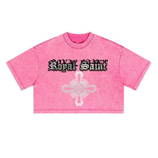 Washed Loose Fit Cropped Crewneck T-shirt(230GSM)