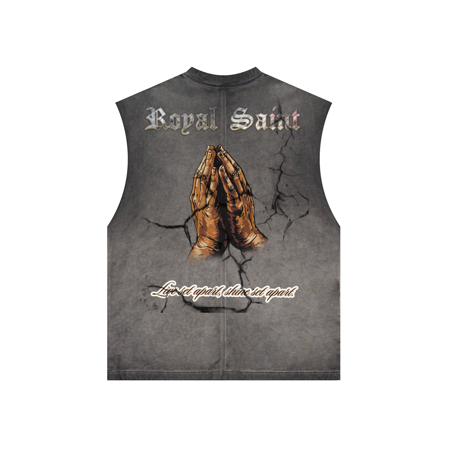 Washed Crew Neck Tank Top(250GSM)