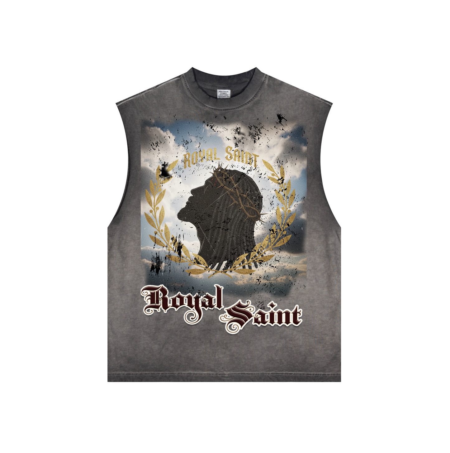 Washed Crew Neck Tank Top(250GSM)