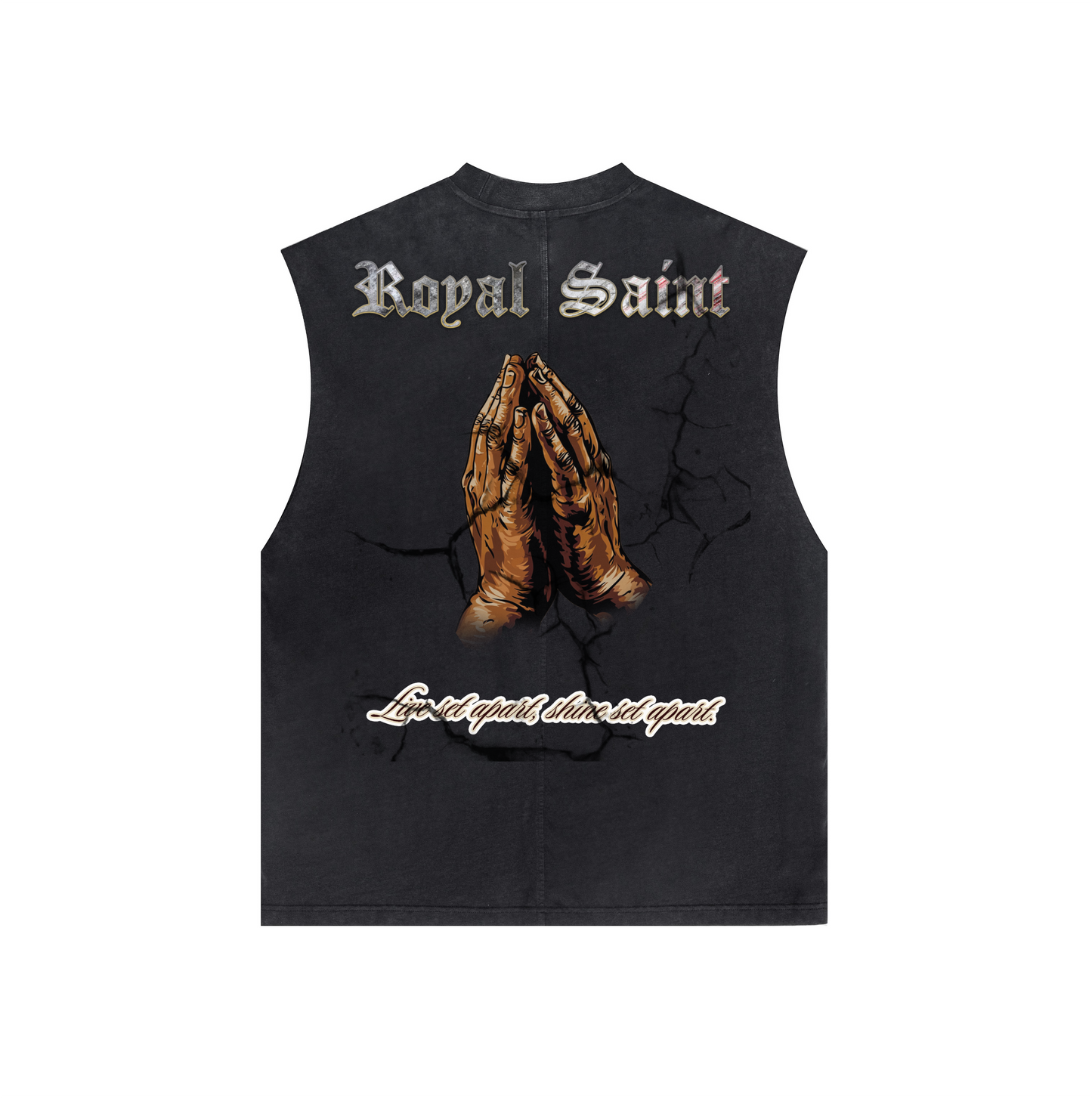 Washed Crew Neck Tank Top(250GSM)