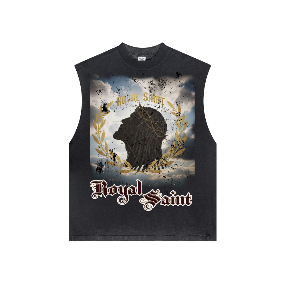 Washed Crew Neck Tank Top(250GSM)