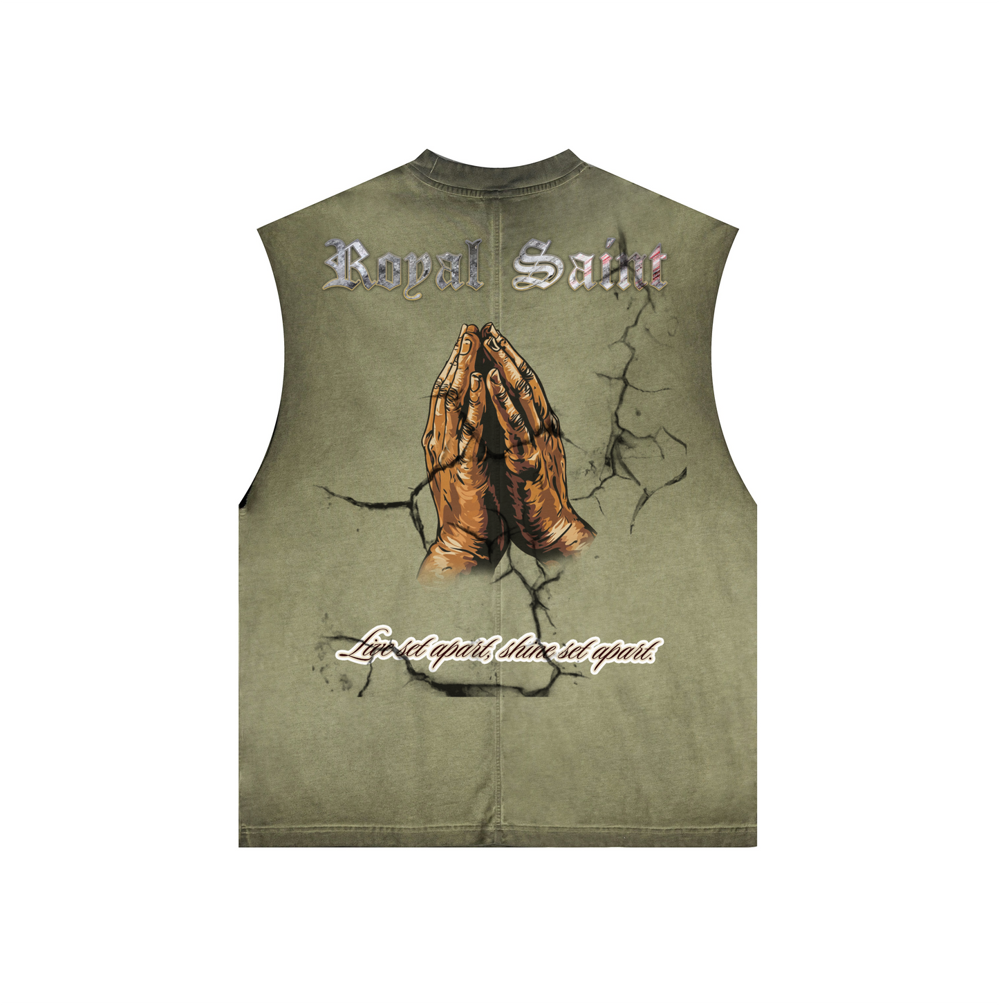 Washed Crew Neck Tank Top(250GSM)