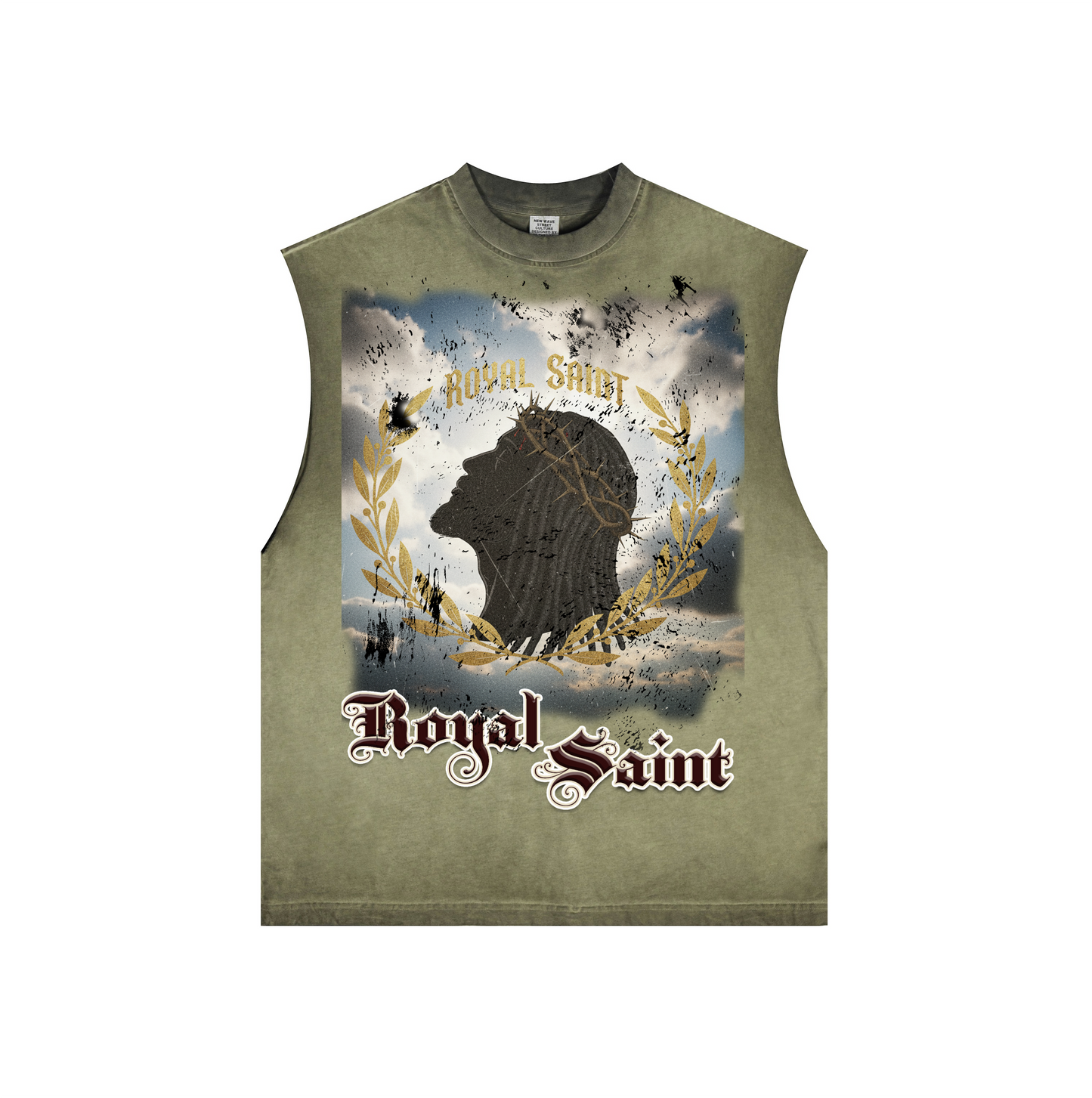 Washed Crew Neck Tank Top(250GSM)