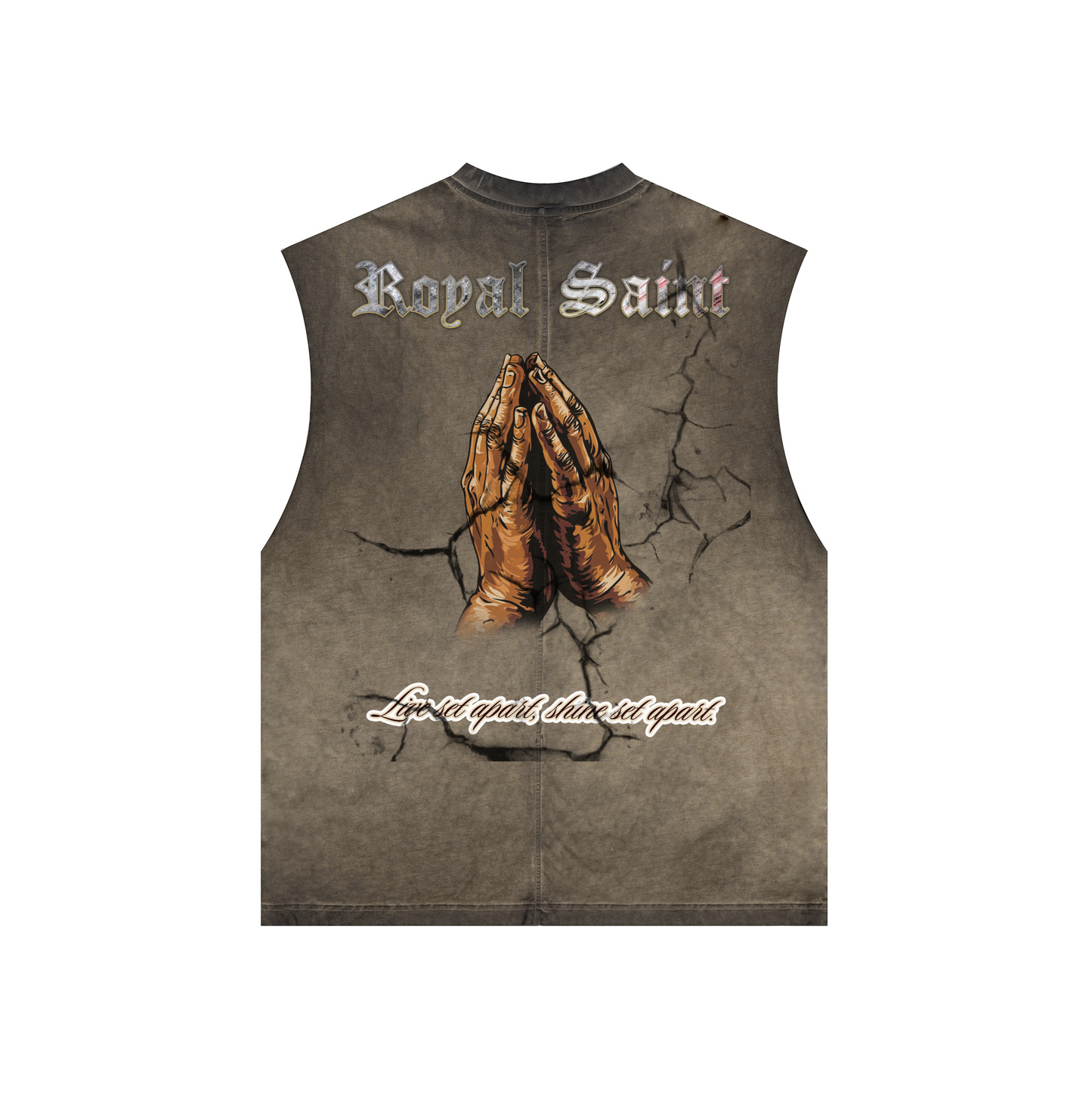 Washed Crew Neck Tank Top(250GSM)