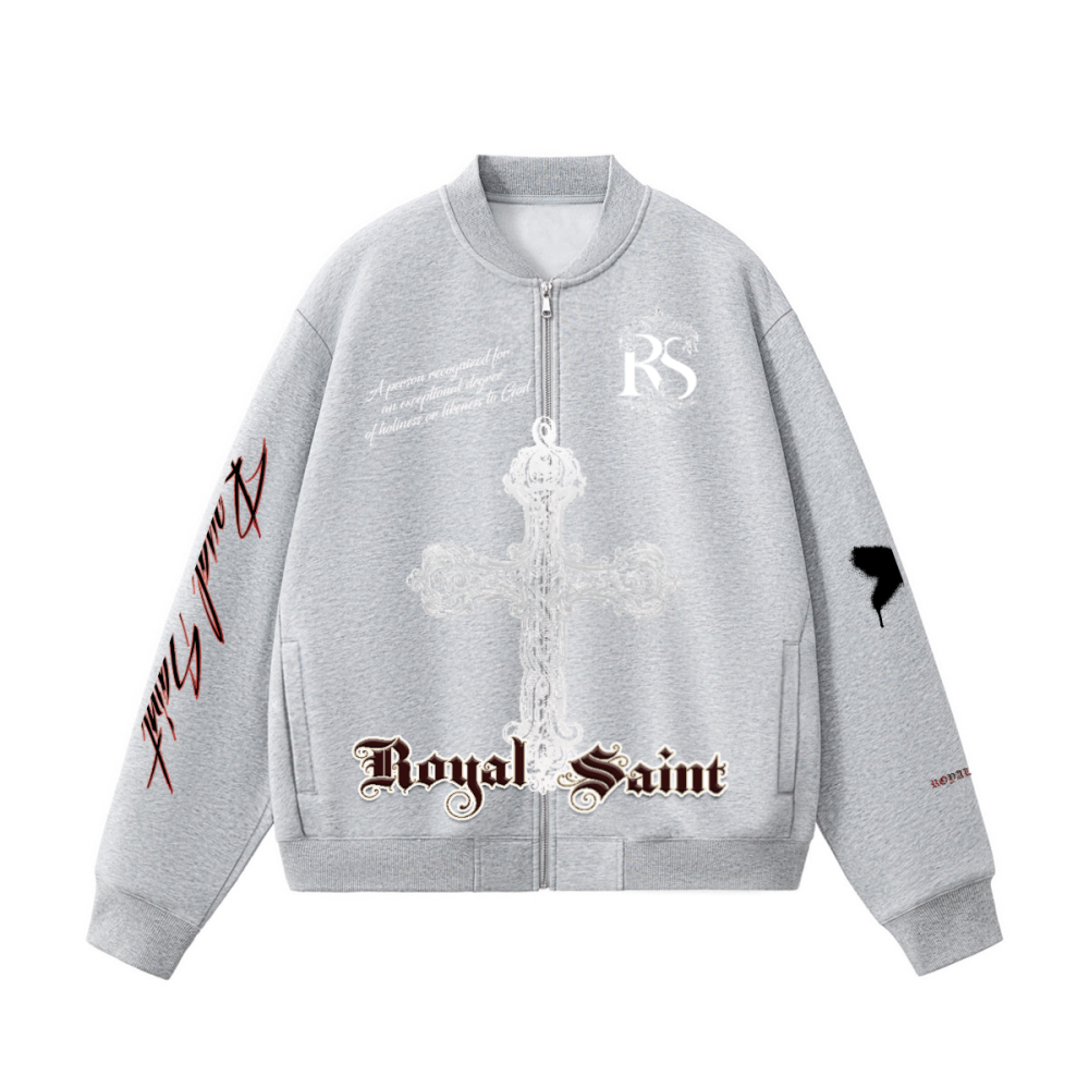 Unisex Heavyweight Fleece Zip-Up Baseball Jacket (360GSM)