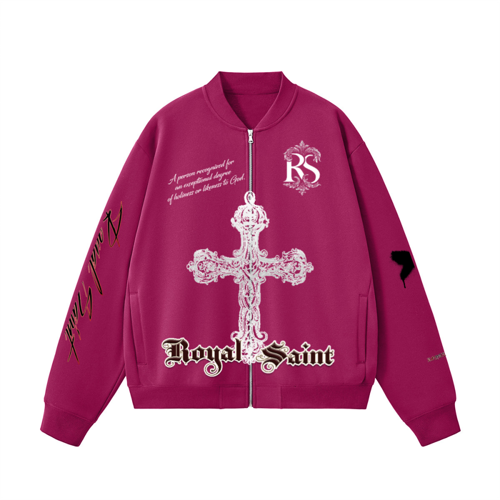 Unisex Heavyweight Fleece Zip-Up Baseball Jacket (360GSM)