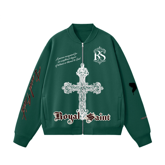 Unisex Heavyweight Fleece Zip-Up Baseball Jacket (360GSM)