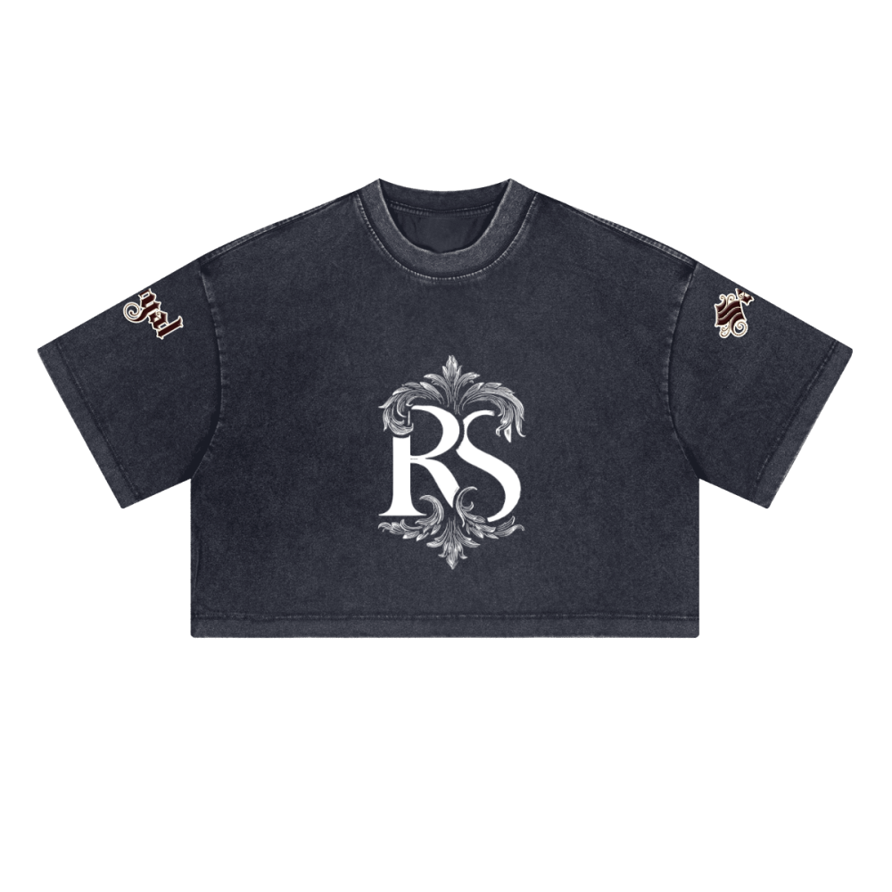 Heavyweight Washed Loose-Fit Cropped Crewneck T-Shirt (230GSM)