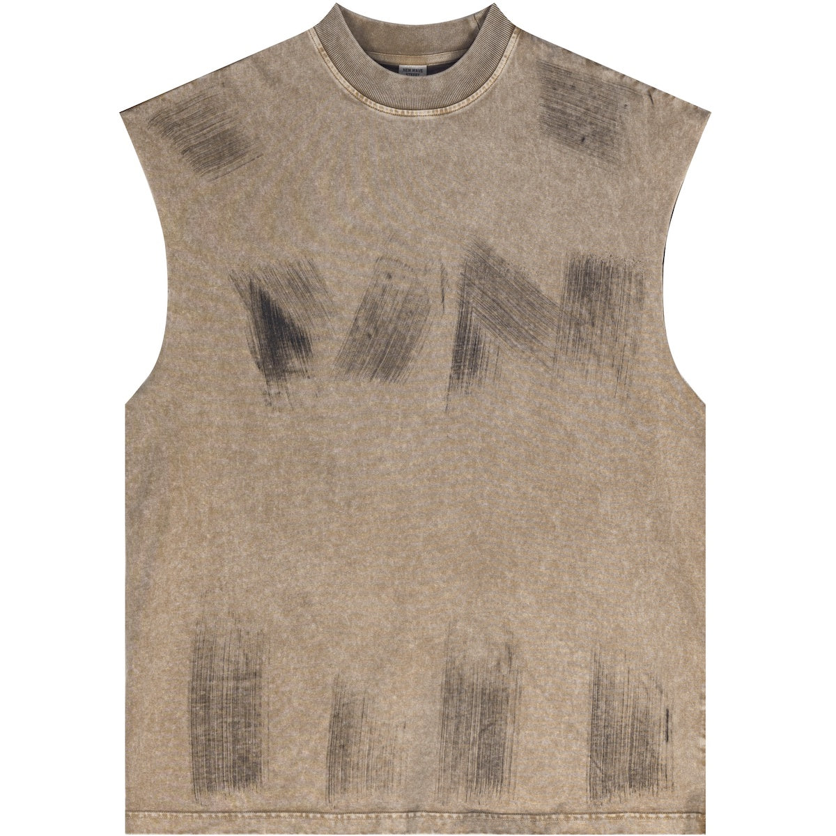 Distressed High Street Round Neck Sleeveless Tank Top(310GSM)