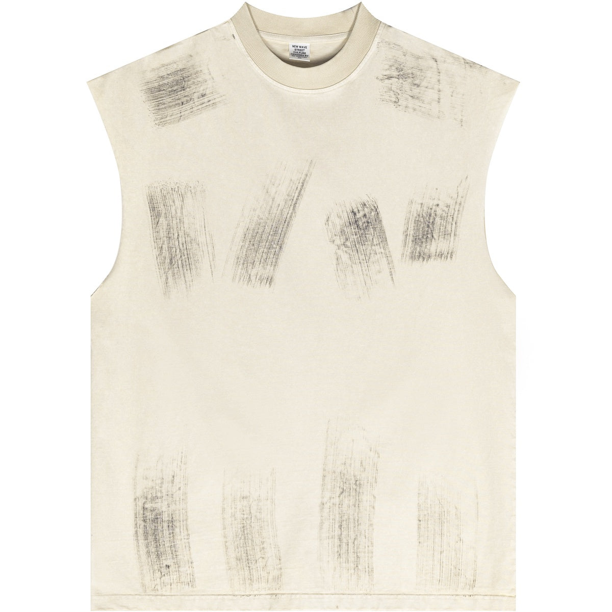 Distressed High Street Round Neck Sleeveless Tank Top(310GSM)