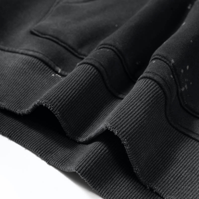 Heavyweight Vintage Wash Frayed Fleece Hoodie (360GSM)