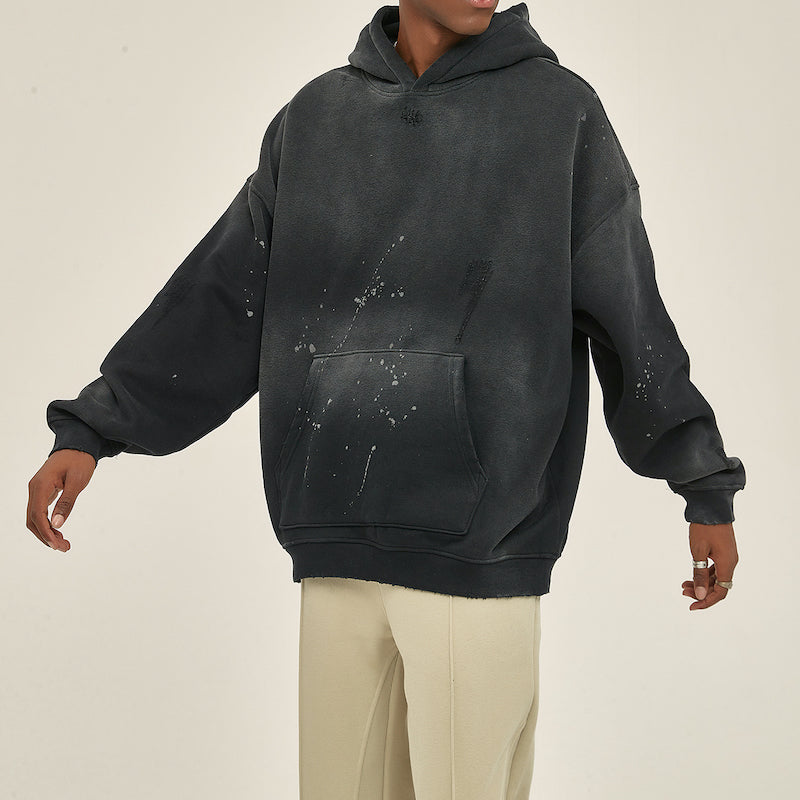 Heavyweight Vintage Wash Frayed Fleece Hoodie (360GSM)